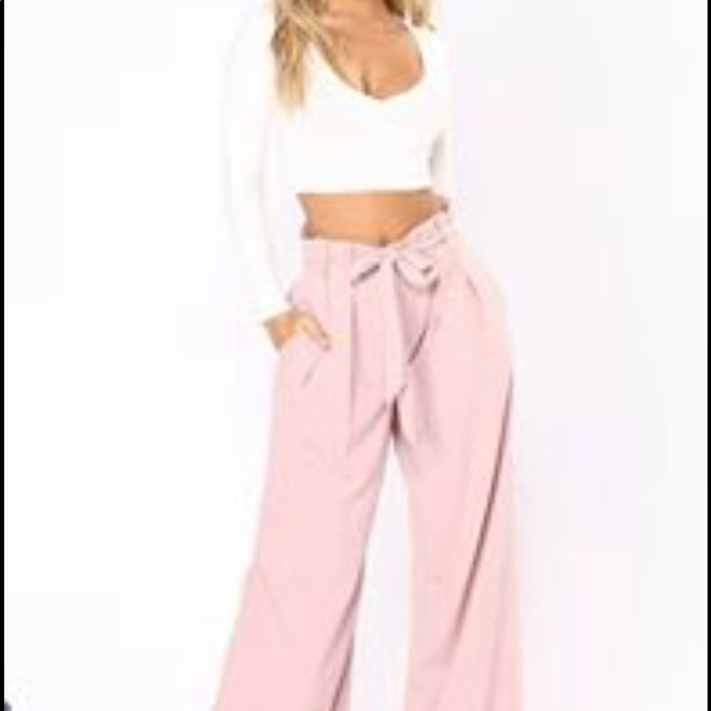 Make me blush tie waist pants